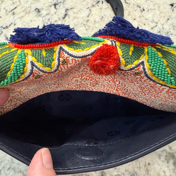 Tory Burch GUC Multicolor Embroidered & Leather Crossbody - Picture 12 of 16